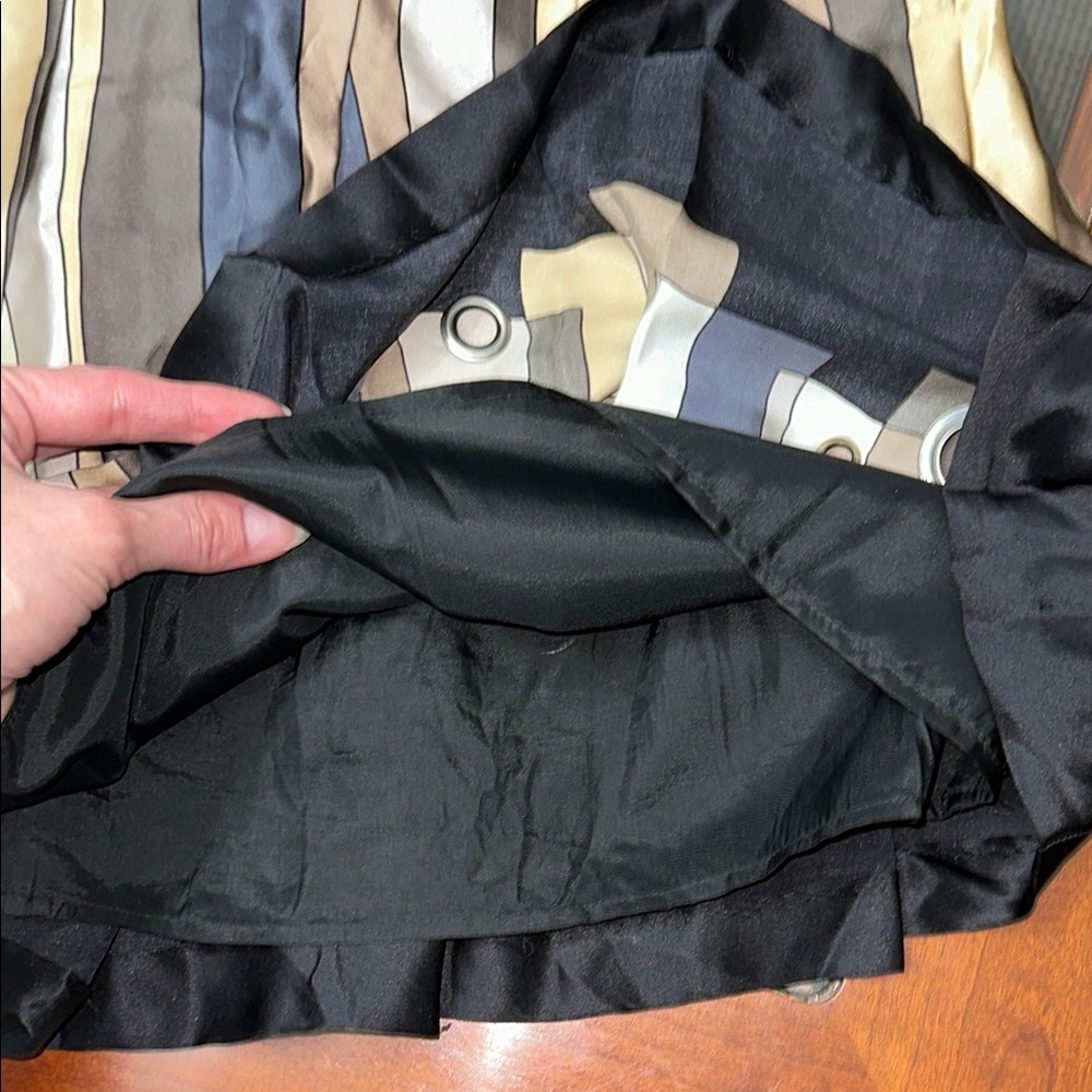Silk Anthropology A-line Black, blue and Tan Women's Skirt - Picture 3 of 6